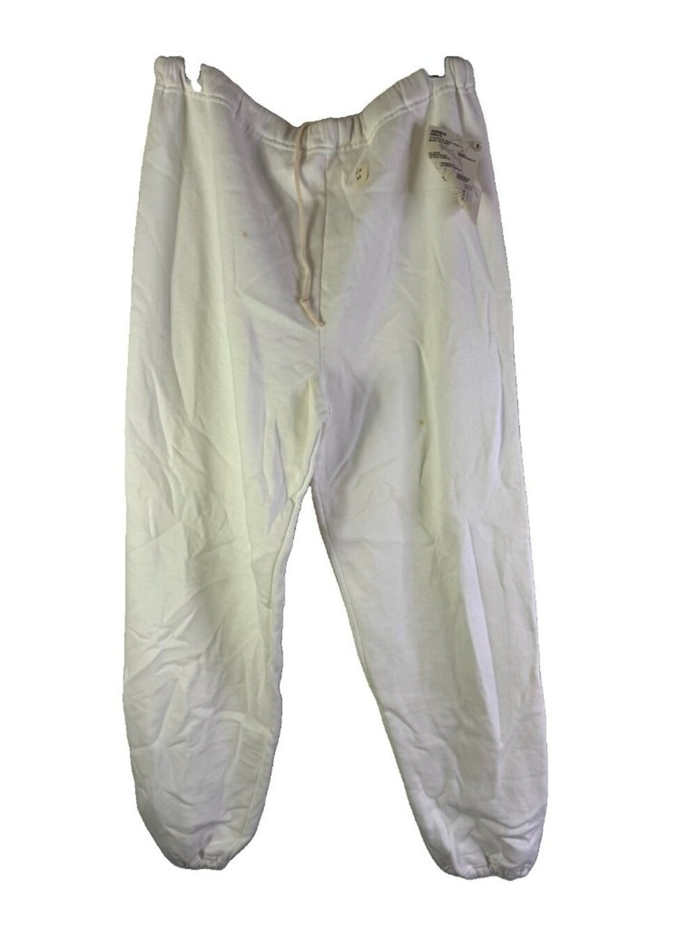 Deadstock Vintage 90s Jerzees Joggers Jogger Sweat Pants White USA